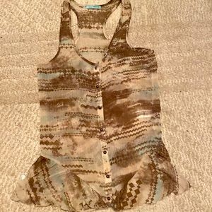 Maurices Small, Brown and Turquoise Tank